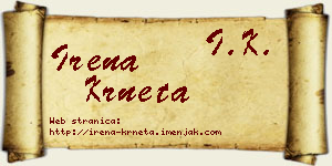 Irena Krneta vizit kartica